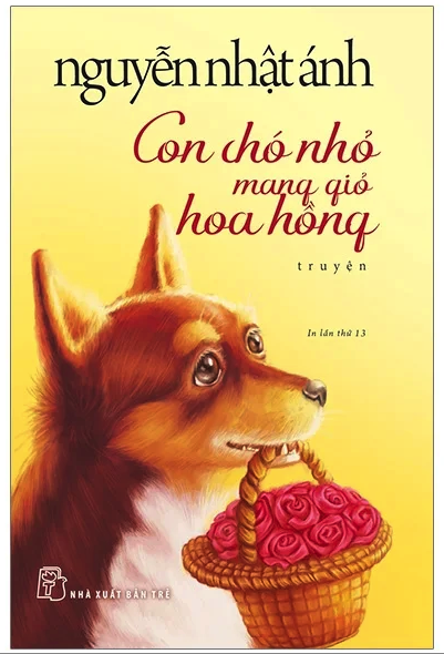 Con Chó Nhỏ Mang Giỏ Hoa Hồng